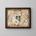 Trompe-l'œil of a Bible frontispiece, sheet music, and playing cards - Piere De Hoop — framed artwork on a wall