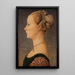 Portrait of a Young Girl - Piero del Pollaiolo — framed artwork on a wall