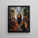 The Incarnation of Jesus and the saints Philippe Benizi, John the Evangelist, Catherine of Alexandria, Margaret, Peter and Antoninus Pierozzi - Piero di Cosimo — framed artwork on a wall