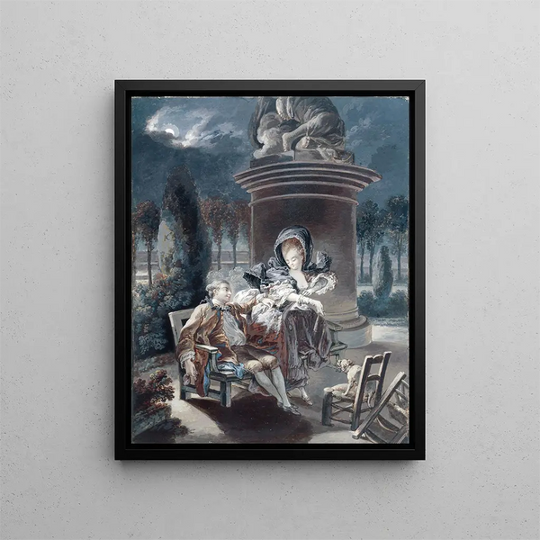 La Soirée des Tuileries - Pierre-Antoine Baudouin — framed artwork on a wall