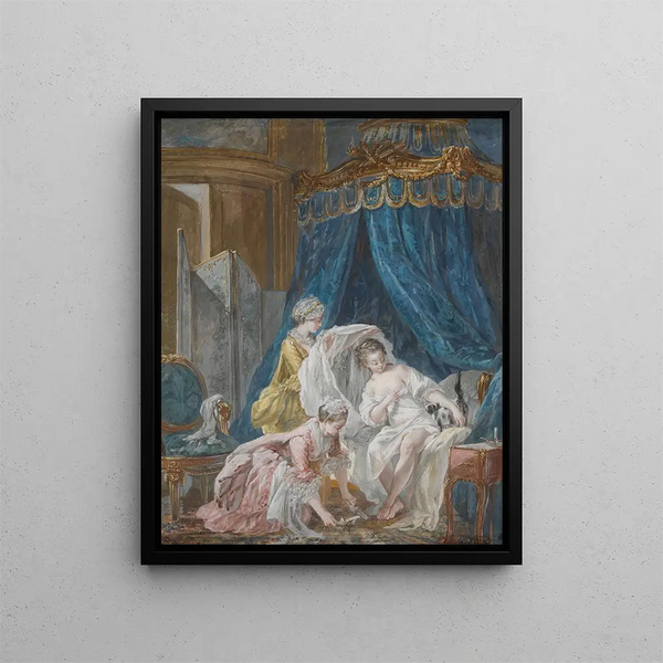 The Toilet - Pierre-Antoine Baudouin — framed artwork on a wall