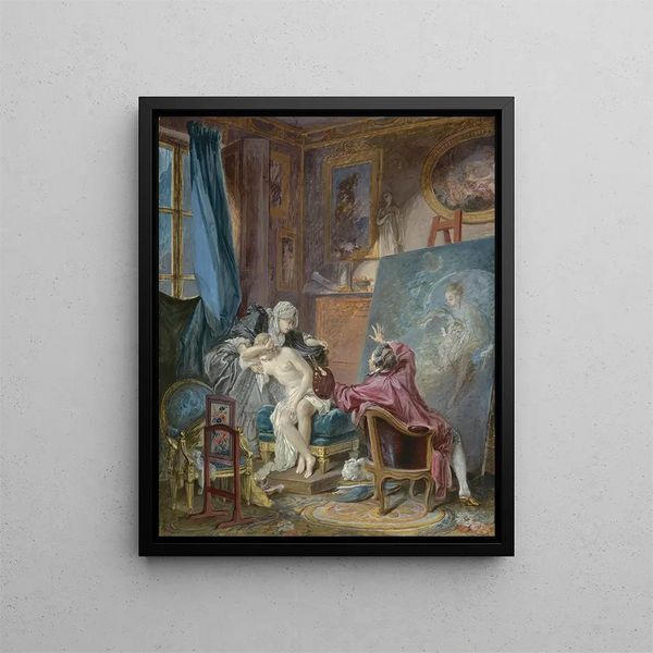 The Honest Model - Pierre-Antoine Baudouin — framed artwork on a wall