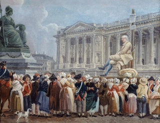 Exhibition by Pierre Nicolas Perrin on the Place de la Révolution on 29 Vendémiaire Year II - Pierre-Antoine Demachy — artwork view