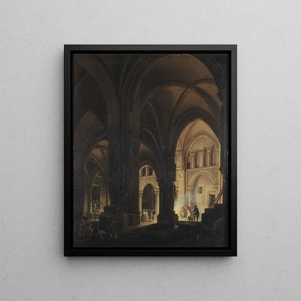 Interior of the Church of the Holy Innocents - Pierre-Antoine Demachy — framed artwork on a wall