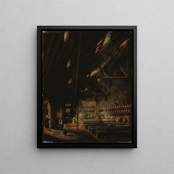Interior of a workshop - Pierre-Antoine Demachy — framed artwork on a wall