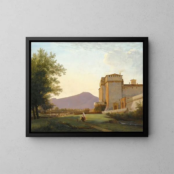View of the Grottaferrata Abbey - Pierre-Athanase Chauvin — framed artwork on a wall