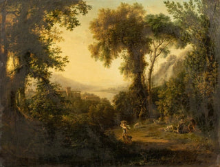 Landscape italic with frightened shepherds by a serpent - Pierre-Athanase Chauvin — artwork view