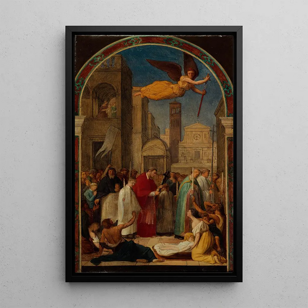 Saint Charles Borromeo's procession during the Milan plague - Pierre-Auguste Pichon — framed artwork on a wall