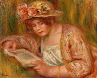 Andre in a hat reading - Pierre-Auguste Renoir — artwork view