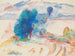 Trees by the water's edge and sailboat - Pierre-Auguste Renoir — artwork view