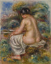 Bathing Woman with Linen - Pierre-Auguste Renoir — artwork view