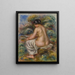 Bathing Woman with Linen - Pierre-Auguste Renoir — framed artwork on a wall