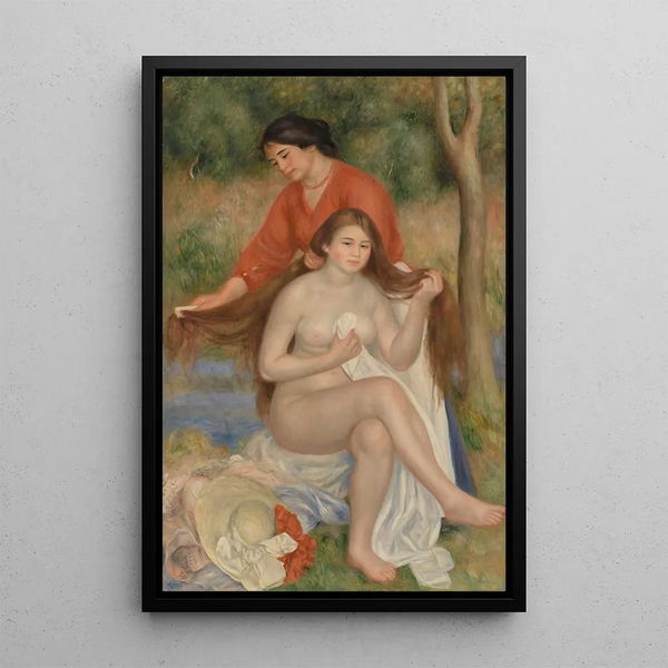 Bather and Maid The Bather's Toilet - Pierre-Auguste Renoir — framed artwork on a wall