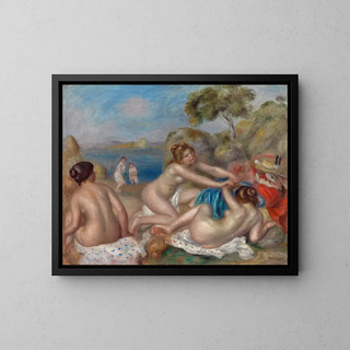 Bathing with a Crab - Pierre-Auguste Renoir — framed artwork on a wall