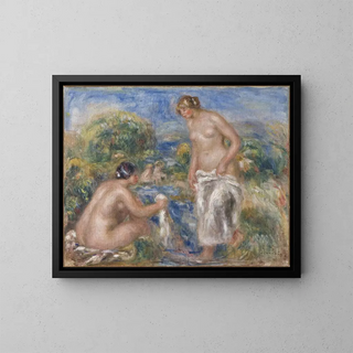 Women in Bath - Pierre-Auguste Renoir — framed artwork on a wall