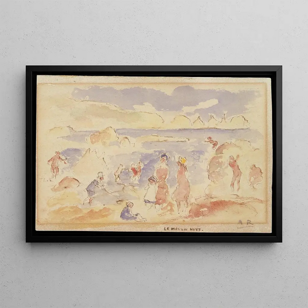 Beach scene - Pierre-Auguste Renoir — framed artwork on a wall