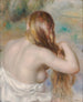 Blonde tressant ses cheveux - Pierre-Auguste Renoir — artwork view