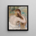 Blonde tressant ses cheveux - Pierre-Auguste Renoir — framed artwork on a wall