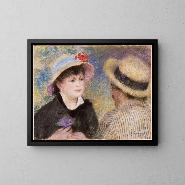 Couple in a Boat - Pierre-Auguste Renoir — framed artwork on a wall