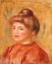 Bust of Woman in Red Buste de femme en rouge - Pierre-Auguste Renoir — artwork view