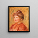 Bust of Woman in Red Buste de femme en rouge - Pierre-Auguste Renoir — framed artwork on a wall