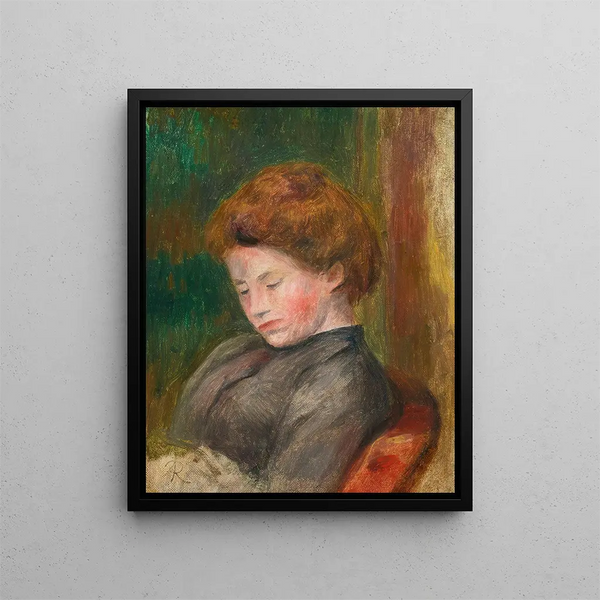 Bust of a Woman - Pierre-Auguste Renoir — framed artwork on a wall