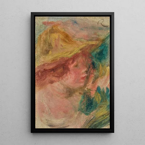 Buste au chapeau - Pierre-Auguste Renoir — framed artwork on a wall