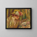 Bust of a Woman in a Hat Reading with Head Turned to the Right - Pierre-Auguste Renoir — framed artwork on a wall
