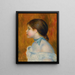 Bust of a Young Girl with a Blue Ribbon - Pierre-Auguste Renoir — framed artwork on a wall