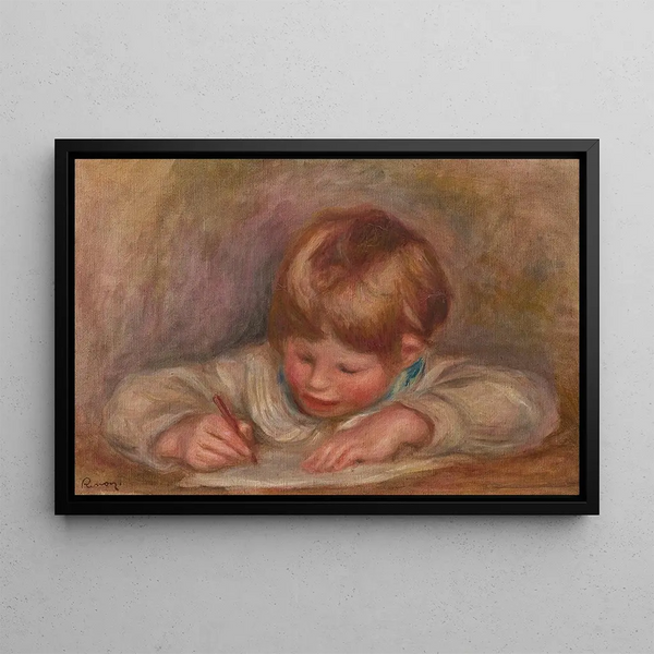 Claude Renoir writing - Pierre-Auguste Renoir — framed artwork on a wall