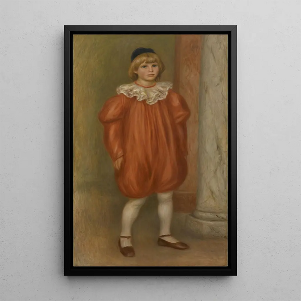 Claude Renoir in clown costume - Pierre-Auguste Renoir — framed artwork on a wall
