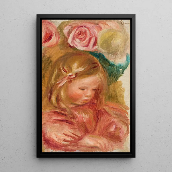 Coco dans les roses - Pierre-Auguste Renoir — framed artwork on a wall