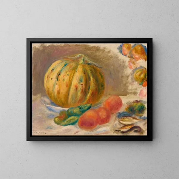 Composition with Melons and Tomatoes - Pierre-Auguste Renoir — framed artwork on a wall