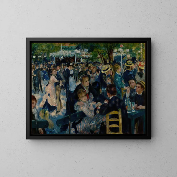 Dance at the Moulin de la Galette - Pierre-Auguste Renoir — framed artwork on a wall