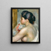 Woman with Black Hair - Pierre-Auguste Renoir — framed artwork on a wall