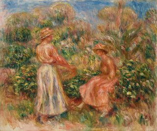 Two women in the garden at Cagnes - Pierre-Auguste Renoir — artwork view