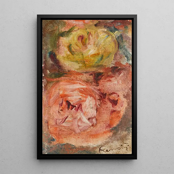 Two Roses - Pierre-Auguste Renoir — framed artwork on a wall