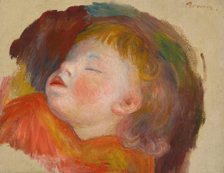 Child Sleeping Painting - Pierre-Auguste Renoir — artwork view