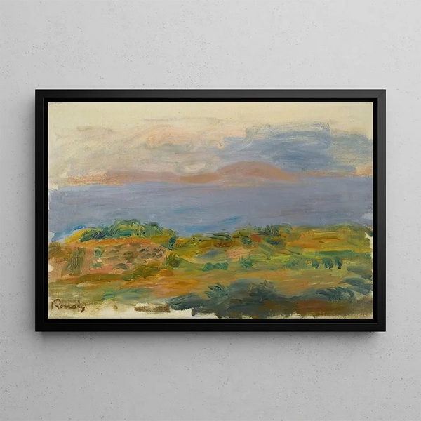 Falaise Verte et Mer - Pierre-Auguste Renoir — framed artwork on a wall