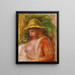 Woman with a Hat - Pierre-Auguste Renoir — framed artwork on a wall