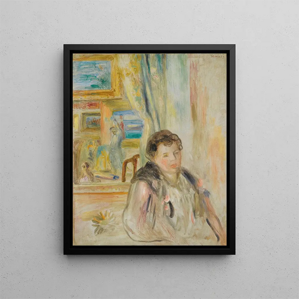 Woman in an Interior - Pierre-Auguste Renoir — framed artwork on a wall
