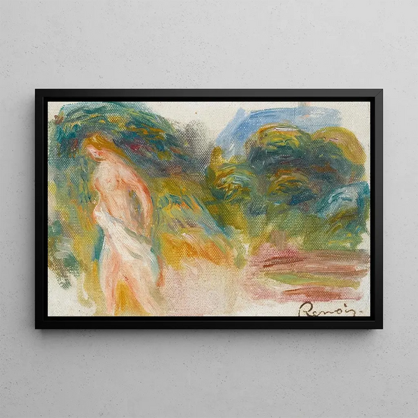 Nude Woman and Landscape - Pierre-Auguste Renoir — framed artwork on a wall