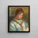 Woman with Blue Bodice - Pierre-Auguste Renoir — framed artwork on a wall