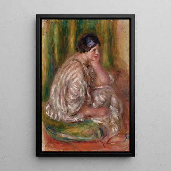 a woman in oriental costume - Pierre-Auguste Renoir — framed artwork on a wall
