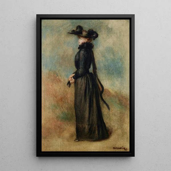 Woman Strolling - Pierre-Auguste Renoir — framed artwork on a wall