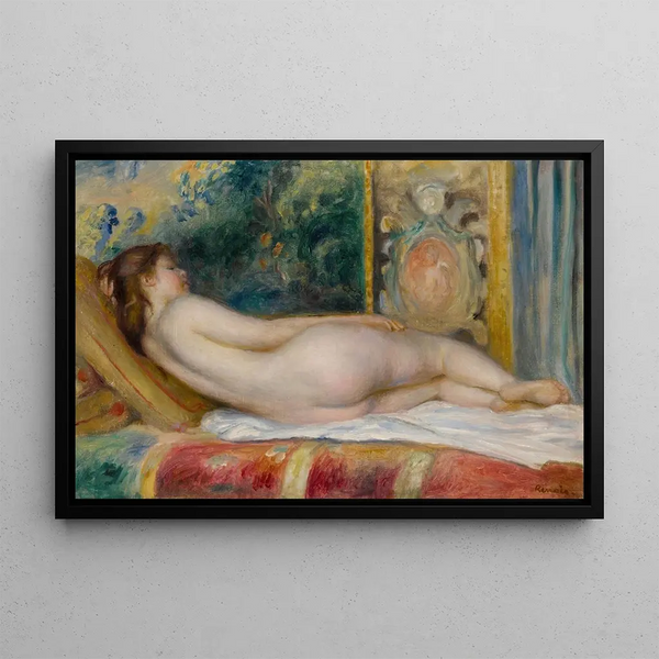 Nude Woman Lying - Pierre-Auguste Renoir — framed artwork on a wall