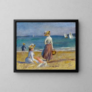 Figures on the Beach - Pierre-Auguste Renoir — framed artwork on a wall