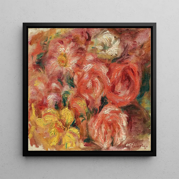 Flower Painting - Pierre-Auguste Renoir — framed artwork on a wall