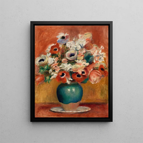 Flowers Fleurs - Pierre-Auguste Renoir — framed artwork on a wall