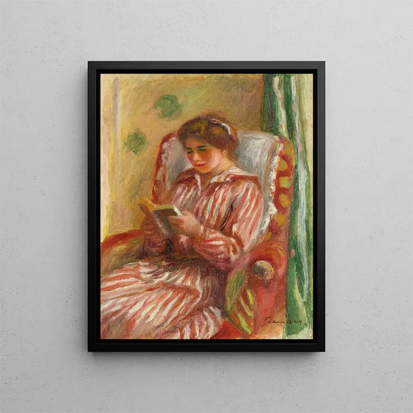 Gabrielle lisant - Pierre-Auguste Renoir — framed artwork on a wall